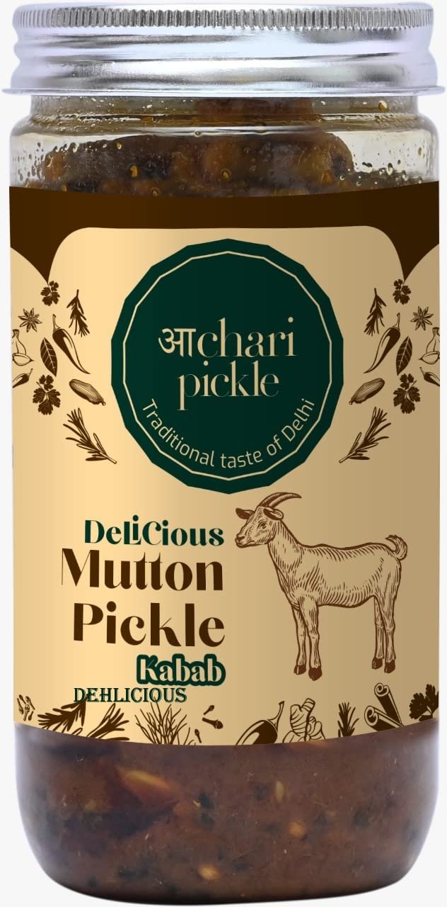 Achari Pickles Homemade Dehlicious Kabab Mutton Pickle (400 GM) Delhi/North Style-Unique Kabab Pickle(Non Veg Pickle)