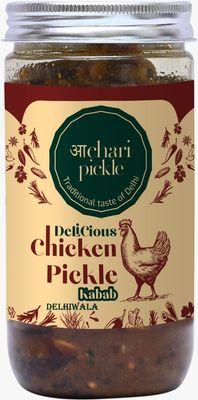 Achari Pickles Homemade Delhiwala Kabab Chicken Pickle (400 GM) Delhi/North Style-Unique Kabab Pickle(Non Veg Pickle)