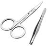 ayushicreationa Professional Stainless Steel Tweezers with Scissors for Women Eyebrow Eyelash Facial Grooming Beauty Tools Pack of 2 view 1