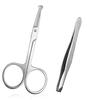 ayushicreationa Professional Stainless Steel Tweezers with Round Tip Scissors for Women Eyebrow Eyelash Facial Grooming Beauty Tools Pack of 2 view 1