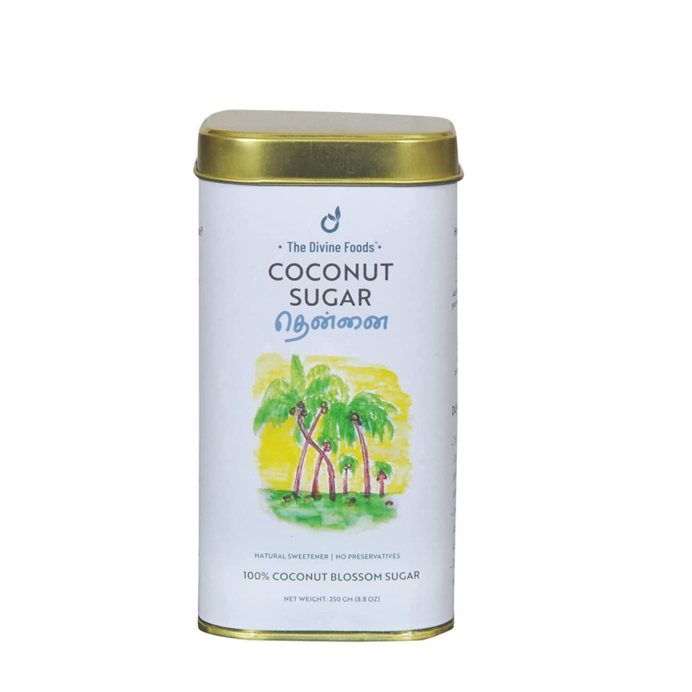 The Divine Foods | Organic Coconut Sugar | Natural Sweetener, Sugar Alternative | Unrefined | Sugar for Coffee, Tea & Recipes | Vegan | Organic | Non - GMO (250 gm)