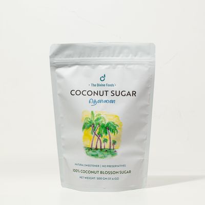 The Divine Foods | Organic Coconut Sugar | Natural Sweetener, Sugar Alternative | Unrefined | Sugar for Coffee, Tea & Recipes | Vegan | Organic | Non - GMO (500 gm)