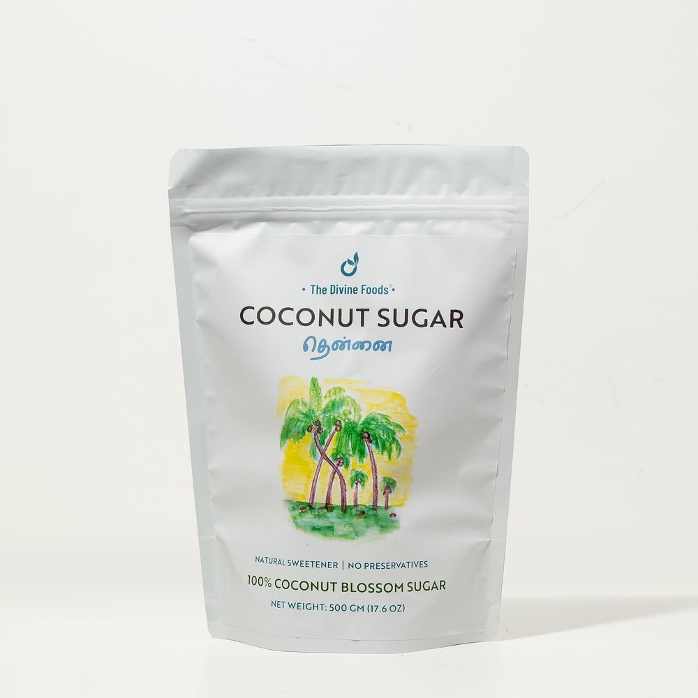 The Divine Foods | Organic Coconut Sugar | Natural Sweetener, Sugar Alternative | Unrefined | Sugar for Coffee, Tea & Recipes | Vegan | Organic | Non - GMO (500 gm)