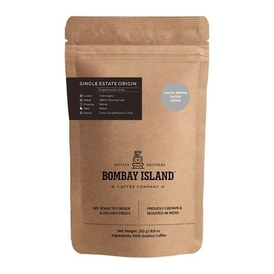 Bombay Island Coffee Thogarihunkal Estate | Medium Roast | Freshly Roasted 100% Arabica | 250 Gm | South Indian Filter Grind