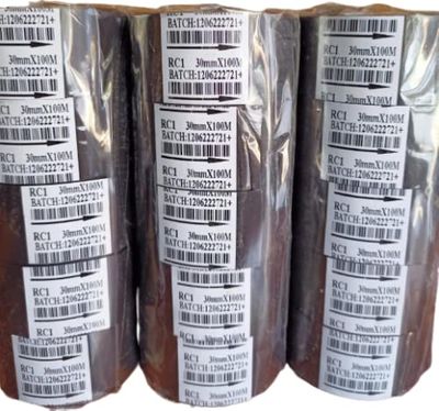 Alpha India Hot Foil Ribbon For Batch Coding Machine (30,MM x 100,Mtr BLACK) Pack of 5,Piece
