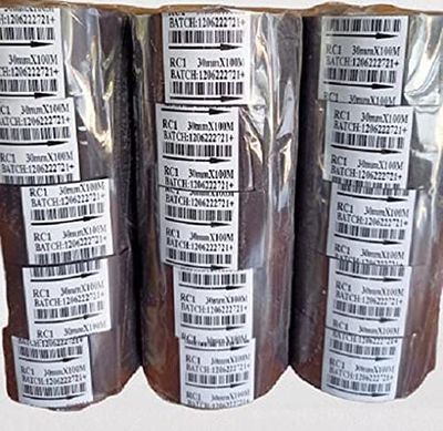 Alpha India Hot Foil Ribbon for Batch Coding Machine (30,MM x 100,Mtr Black) Pack of 10,Piece
