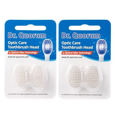 Dr. Quorum Optic Care Toothbrush Head (4 pcs), Toothbrush Head for Dr. Quorum Optic Care Electric Toothbrush, Fiber Optic Bristles