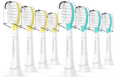 Futulkyus Replacement Heads for Philips Sonicare Kids Toothbrush - Over 7 Years Old Child Standard Soft Electric Children Brush Head for Boy Girl, HX6032/94 HX6042 HX6340 HX6034 HX6321 White 8 Pack