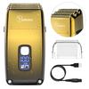Hatteker Triple Blades Foil Electric Razor for Men - Close Bald Head Barber Shaver Trimmer, Waterproof Wet & Dry, Cordless, Gold view 1