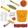4beauty Therapy Acupressure Massager Tools Combo Kit for Stress and Pain Relief with Foot Roller (Pyramidal cuts)(Wooden) Massager (Multicolor) view 1