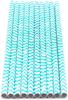 CHOCO DECOR Disposable Paper Striped Straws - Turquoise Colour (6 mm)- Pack of 100 Pcs view 2