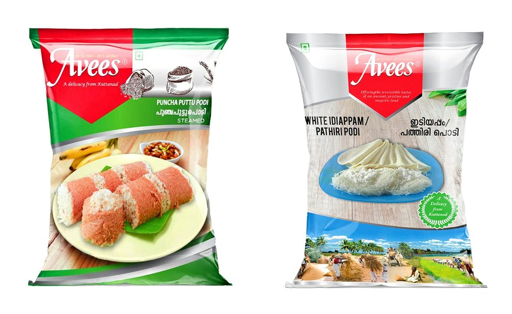 Avees Puncha Puttu Podi and White Idiyappam/Pathiri Podi -2KG (1kg each) Combo Pack