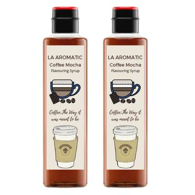 Bakefat India La Aromatic Coffee Mocha Flavouring Syrup-Beverage Syrup-200Ml X 2