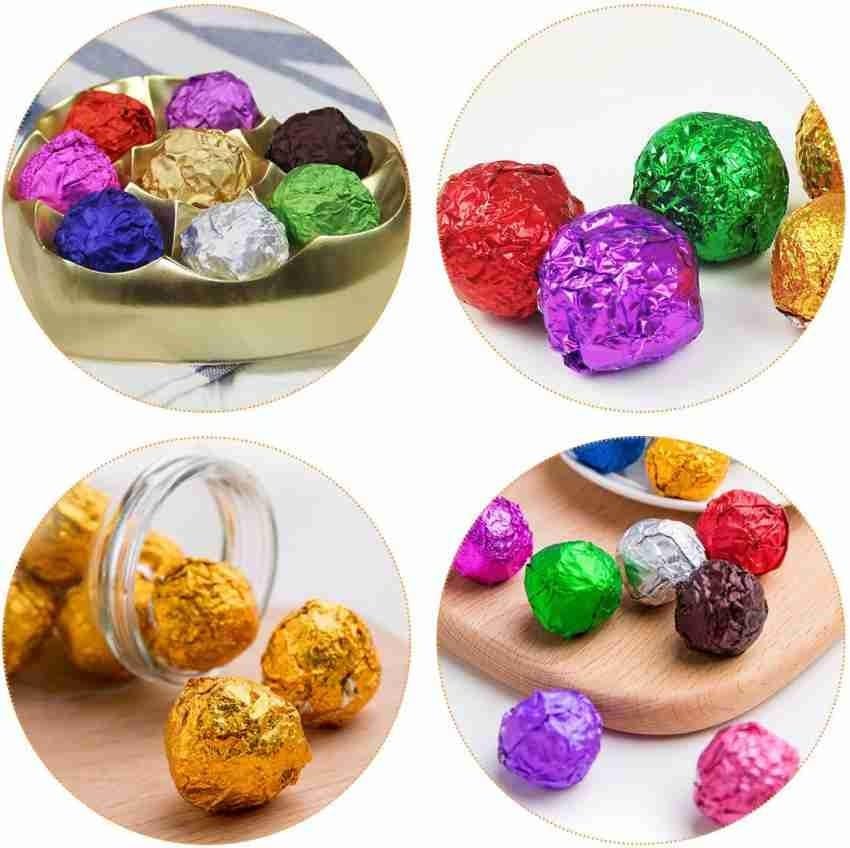 Royals 200pc Plain Chocolate Wrapper (Foil Plain Mix) Wrapping Paper Making Tools Chocolate Cover Packing