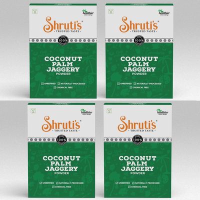 SHRUTI'S Coconut Palm Jaggery Powder/Palm Sugar 100Grams Pack (Pack of 4 x 100 g)