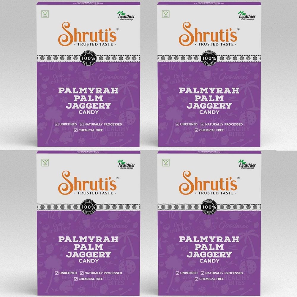 SHRUTI'S Palmyra Palm Jaggery Candy/Palm Sugar Crystals 100Grams Pack (Pack of 4 x 100 g)