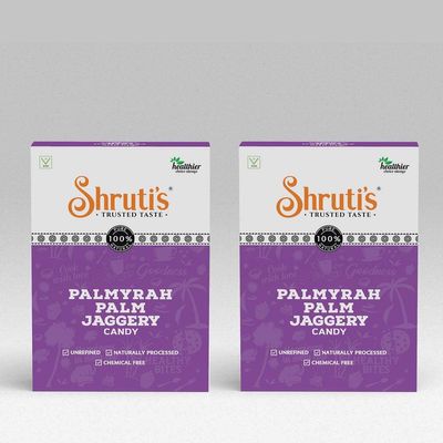 SHRUTI'S Palmyra Palm Jaggery Candy/Palm Sugar Crystals 100Grams Pack (Pack of 2 x 100 g)