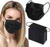 Dr.Bohrras Disposable Black Surgical Mask 3ply with Nose Pin Pack of 100 Pain Free Comfortable Super Soft Ear Elastic Loops (ISO/CE/WHO GMP Certified) for Dust Protection Travel view 1