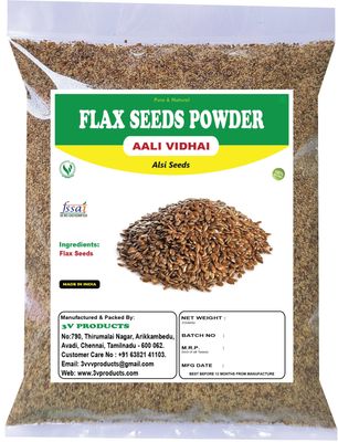 3V PRODUCTS: Flax Seeds Powder - Pack 2x50g - Aali Vidhai Powder | Alsi Seeds | Agase Beeja Seeds