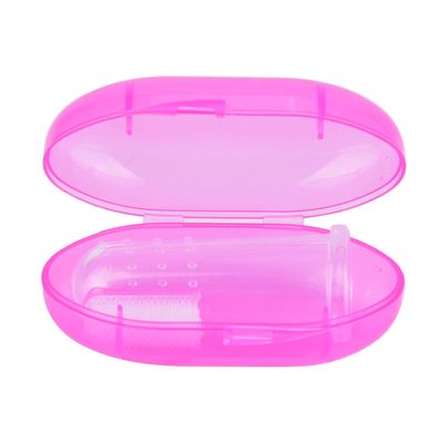 Baby Toothbrush, Baby Teeth Massager Good Oral Habits Dual Sided with Storage Case for Toddlers for Daily Use(Pink)