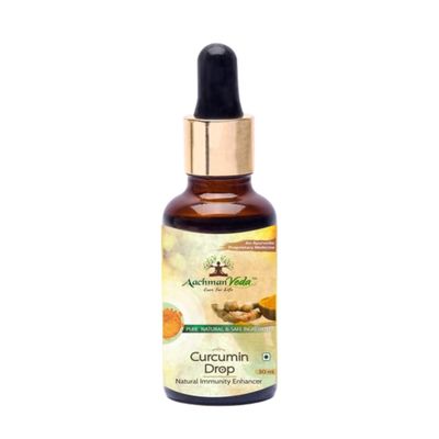 Aachman Veda Cure for Life Curcumin Haldi Drops 100% Natural Turmeric Extract | Ayurvedic Immunity Booster & Anti-Inflammatory Supplement -pack of 1