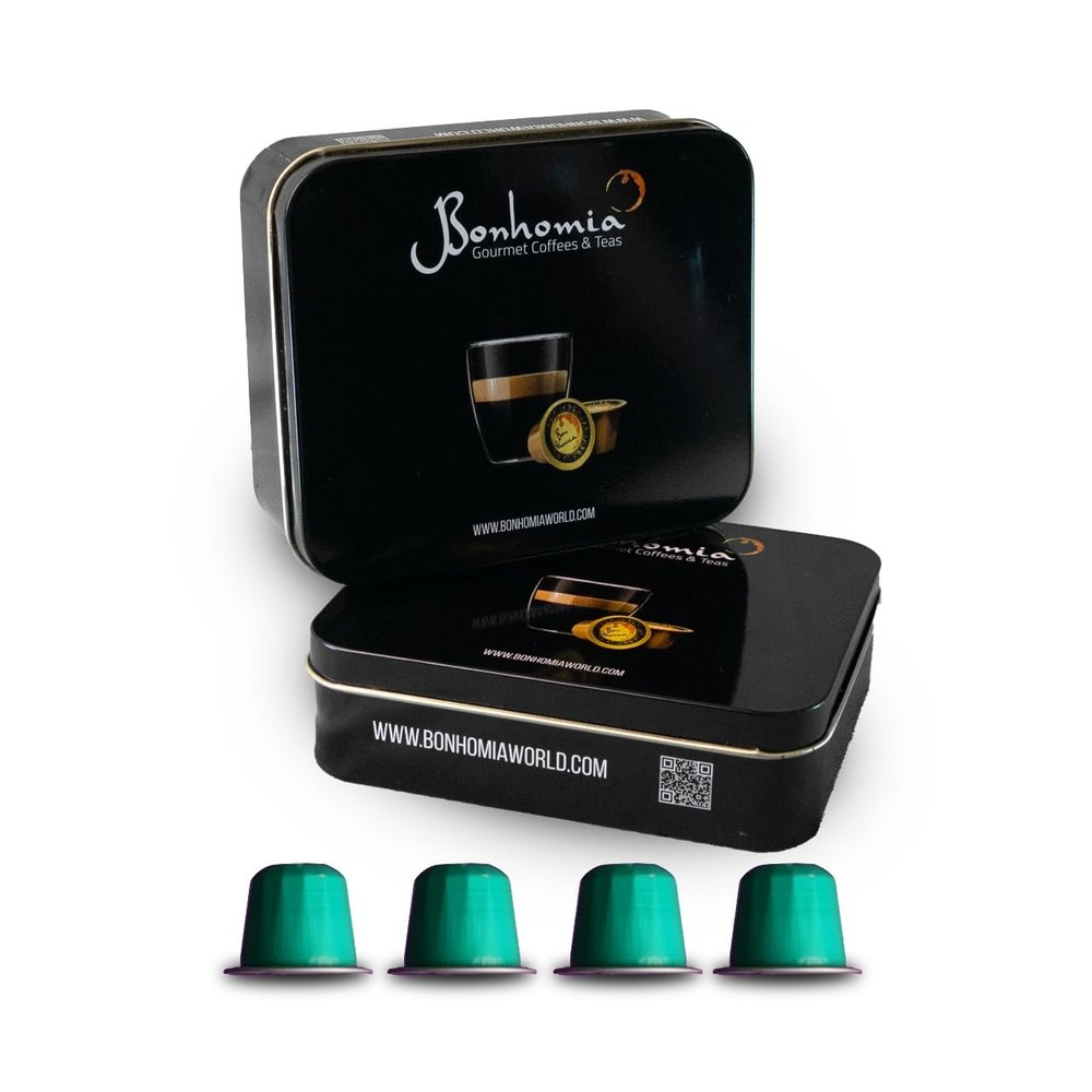 Bonhomia Nirvana Espresso Pods - 30 Aluminum Capsules | Intensity 7 | Medium Dark Roast | Compatible with Most Brewers (Original Line Machines) | Premium AAA+ Grade Beans