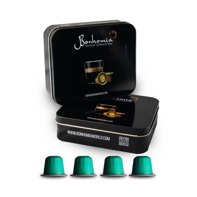 Bonhomia Nirvana Espresso Pods - Intensity 7 | Medium Dark Roast | Aluminum Coffee Capsules | Compatible with Most Brewers (Original Line Machines) | Premium AAA+ Grade Beans