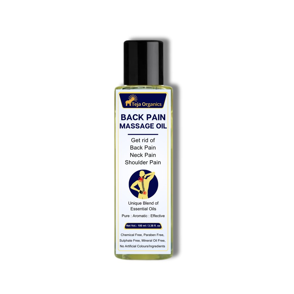 Back Pain Massage Oil by Teja Organics I 100ml I Pure : Aromatic : Effective