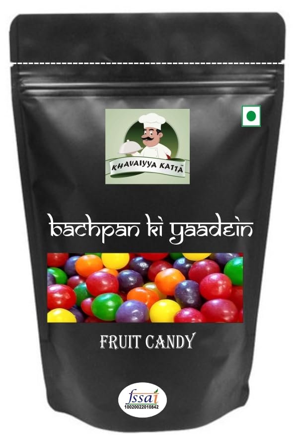 KHAVAIYYA KATTA'S (BACHPAN KI YAADEIN) Fruit GOLI Fruit Ball Candy Khati Mithi Candy Bachpan ki Khatti Meethi & Chatpati Goli Just for Everyone.PACK OF 250GM