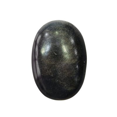 9Dzine Golden Sheen Obsidian Crystal Oval Palm Stone,Soap for Relaxation,Meditation and Crystal Healing Cabochons,Pack of 1
