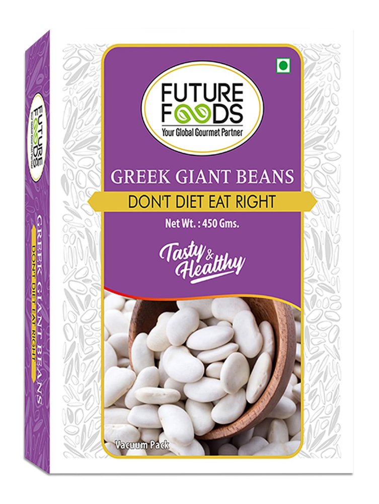 Future Foods Greek Gigante Beans 450 Gram|Double Butter Beans|Protein Rich|Good Source Of Soluble Fiber & Vitamin A|Sweet & Mild Taste|Meaty Texture|Gluten Free|Low In Fat Content