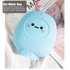Hot Water Bottle, Silicone Mini Hot Water Bag Hand Warmer Water Injection Bottle Small Hot Water Bag Cartoon Microwave Heating Hotwaterbottle for Hiking Camping Outdoor(One-Blue) view 3