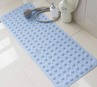 Cazuela Bath Mat Nonslip Soft Rubber Anti Slip Anti Bacterial Drain Holes Foot Massage Scrubber Machine Washable for Bathtub and Shower Size: 50 x 80