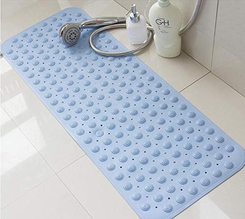 Cazuela Bath Mat Nonslip Soft Rubber Anti Slip Anti Bacterial Drain Holes Foot Massage Scrubber Machine Washable for Bathtub and Shower Size: 50 x 80
