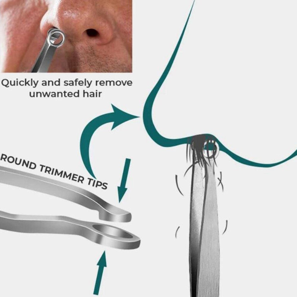 COMBR Stainless Steel Nose Hair Trimming Tweezers Shaving Trimmer for Nose Shaving