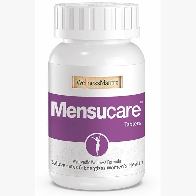 WellnessMantra Mensucare|Ayurvedic 60 Tablets|To Regularize Menstruation|Correct Hormonal Balance, Overcome Pcod, Regularize Periods|Ashoka, Shatavari, Lodhra, Gokshuru & 24 More Herbs (Pack of 2)