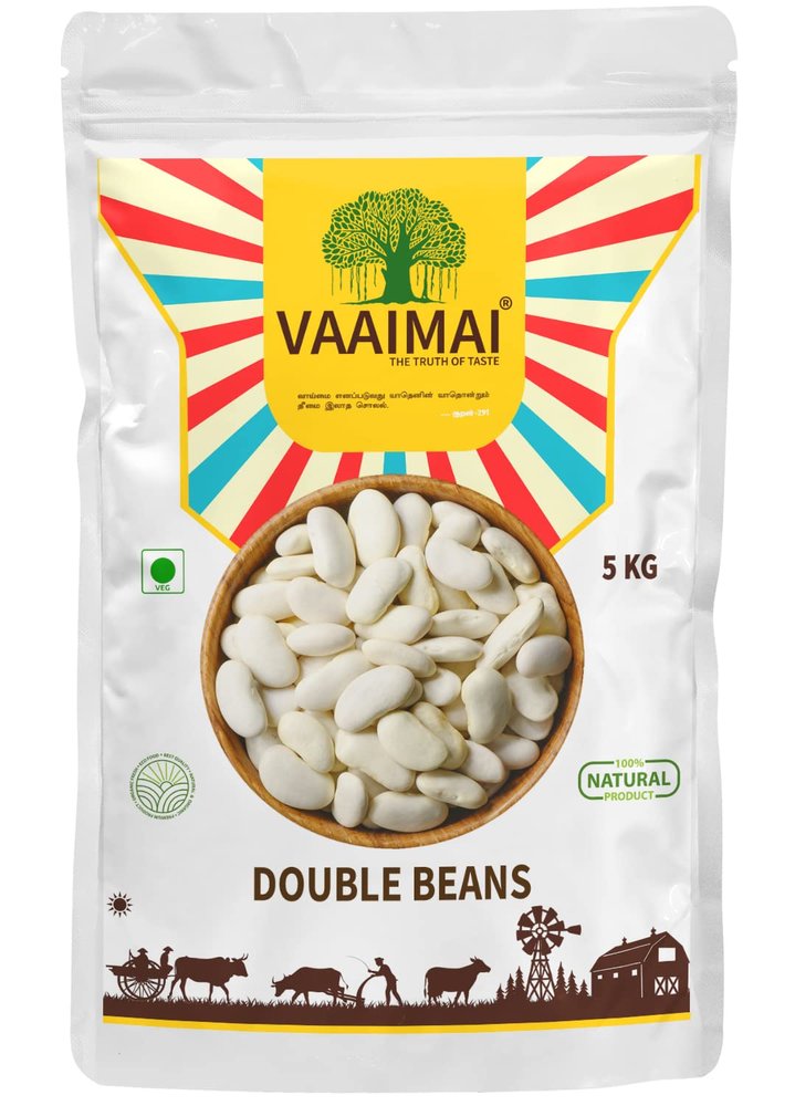 VAAIMAI Double Beans/French Lima Beans/White Beans, 5kg