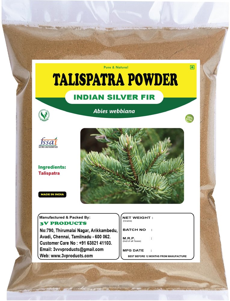 3V PRODUCTS Talispatra Powder 50g | Thalisapathiri | Abies webbiana | Indian Silver Fir