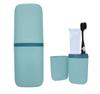 SietDESEO Travel Toothbrush & Toothpaste Case, White Plastic Cup Holder for Camping, School, Business Trip, Bathroom view 1
