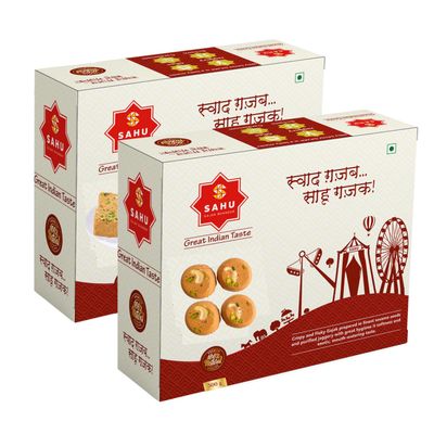 SAHU GAJAK BHANDAR Til Ki Barfi Tilli Ki Mithai Combo 800gm (Cham Cham Gajjak 500g Gazak Barfi 300g)