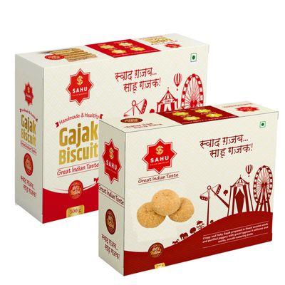 SAHU GAJAK BHANDAR Gajjak Biscuit and Kutema Gajak Combo 800 Gram (500g Gajjak & 300g Tilkut