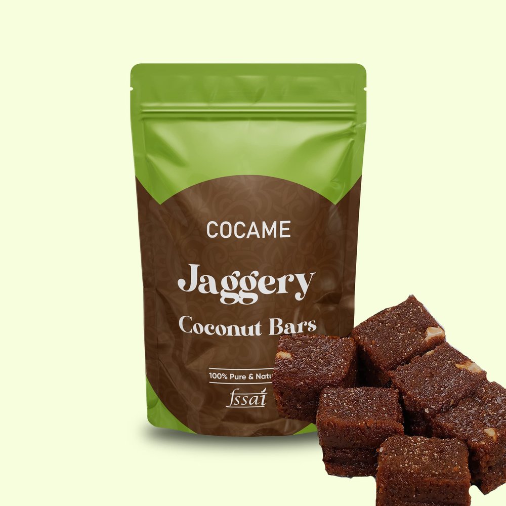 COCAME Pure natural jaggery coconut chikkies/healthy jaggery coconut chikkies - 250 grms