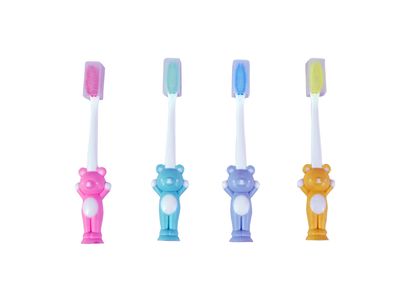 Adore Basics Kids Toothbrush with Soft Bristles and Safety Case Extra Soft Toothbrush (Pack Of 4,Multicolors)) (Teddy)