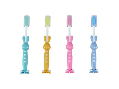 Adore Basics Kids Toothbrush with Soft Bristles and Safety Case Extra Soft Toothbrush (Pack Of 4,Multicolors)) (Rabbit)