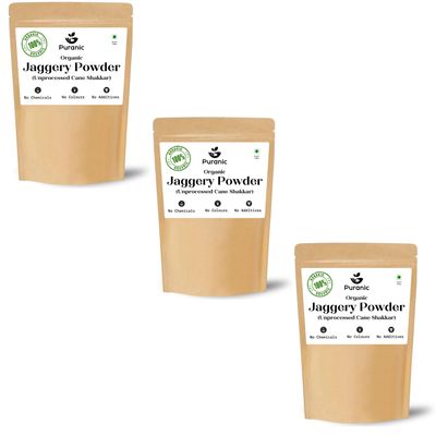 Puranic Jaggery Powder 2700g | Chemical Color Free & No Additives | Sugar Substitute Sugarcane Shakkar Jaggery Powder | Gur Powder Jaggery