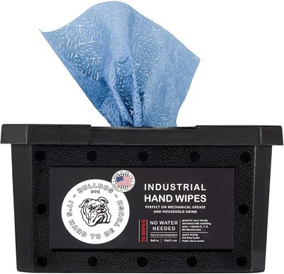 Bulldog NYC Heavy Duty Industrial Hand Wipes, 70 Wipes per Container,3825