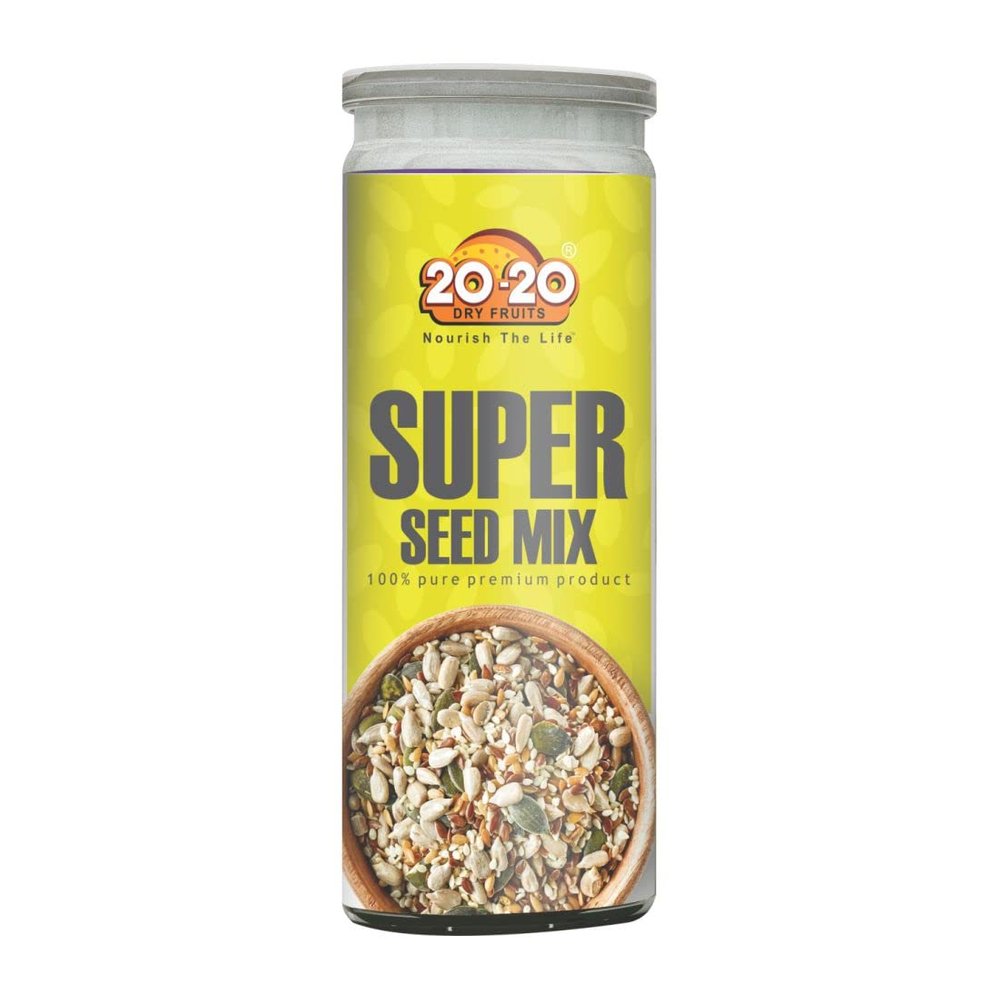 20-20 Dry Fruits Roasted Super Seeds Mix for Eating | Rich in Protein & Fiber | Superfood | Diet Snacks Roasted Super Seeds
