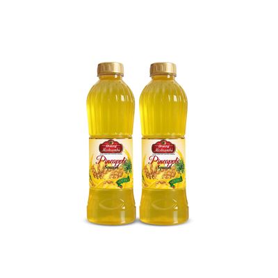 Mishrambu Pineapple Squash | Pineapple Fruit Syrup for Drinks & Sharbat | Perfect for Refreshment | Topping for Cakes, Ice Creams, Shakes | Instant Refreshing Drinks | 1500ml (750ml each Pack of 2)