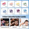 8 Color Professional Hair Trimmer/Clipper Guard Combs Guide Combs with Metal Clip Color Coded Cutting Guides/Combs - 1/16" to 1"(1.5-25mm) -Great for Hair Clippers/Trimmers Attachment view 2