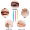HFATMOS 48 Pcs Eyebrow Razor, Face Razor Multipurpose Dermaplaning Tool, Hair Trimmer Shaper Shaver with Protective Cover, Facial Removal for Women Men Body Use, Yellow,Blue,Pink, Count (Pack of 1) view 2